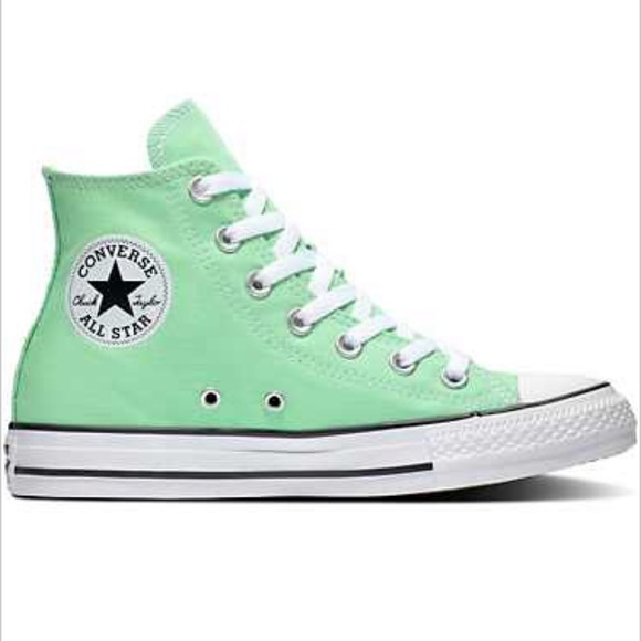 mint green high top converse